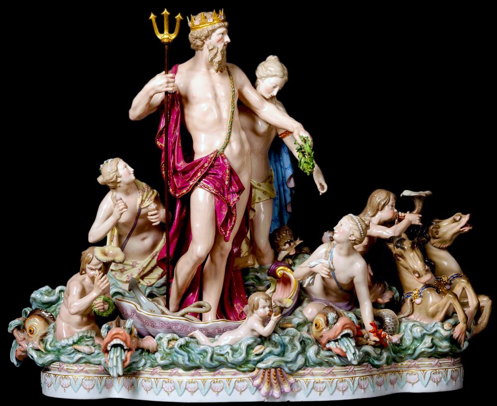 Meissen 1 Figural Group Neptune And Thetis