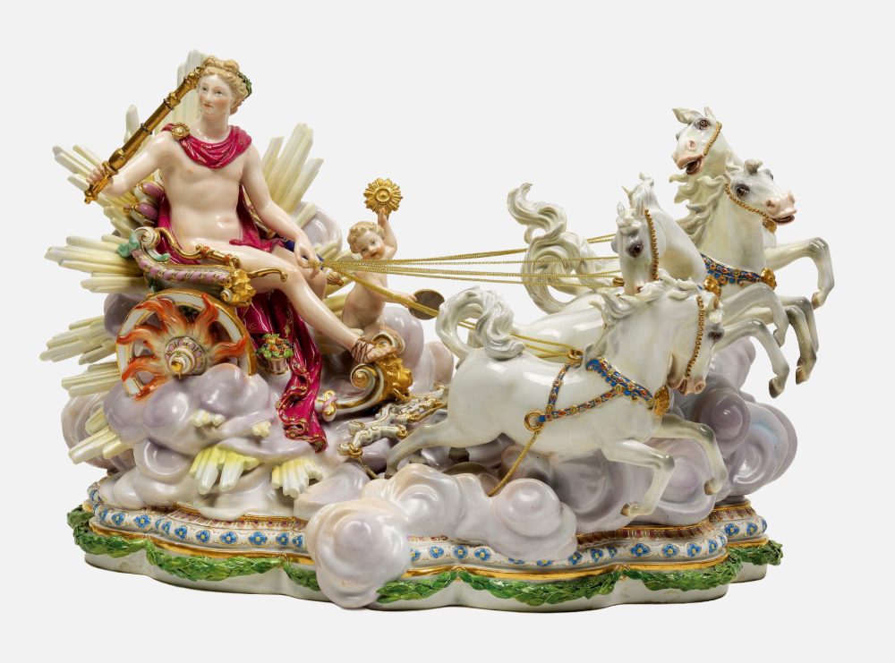 Meissen 3 Apollo Chariot Figural Group