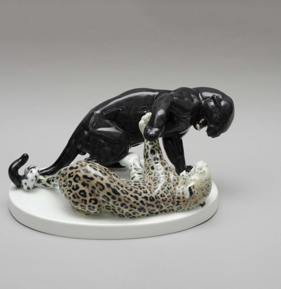Meissen C229 Panther And Leopard Group By Rudolph Lohner