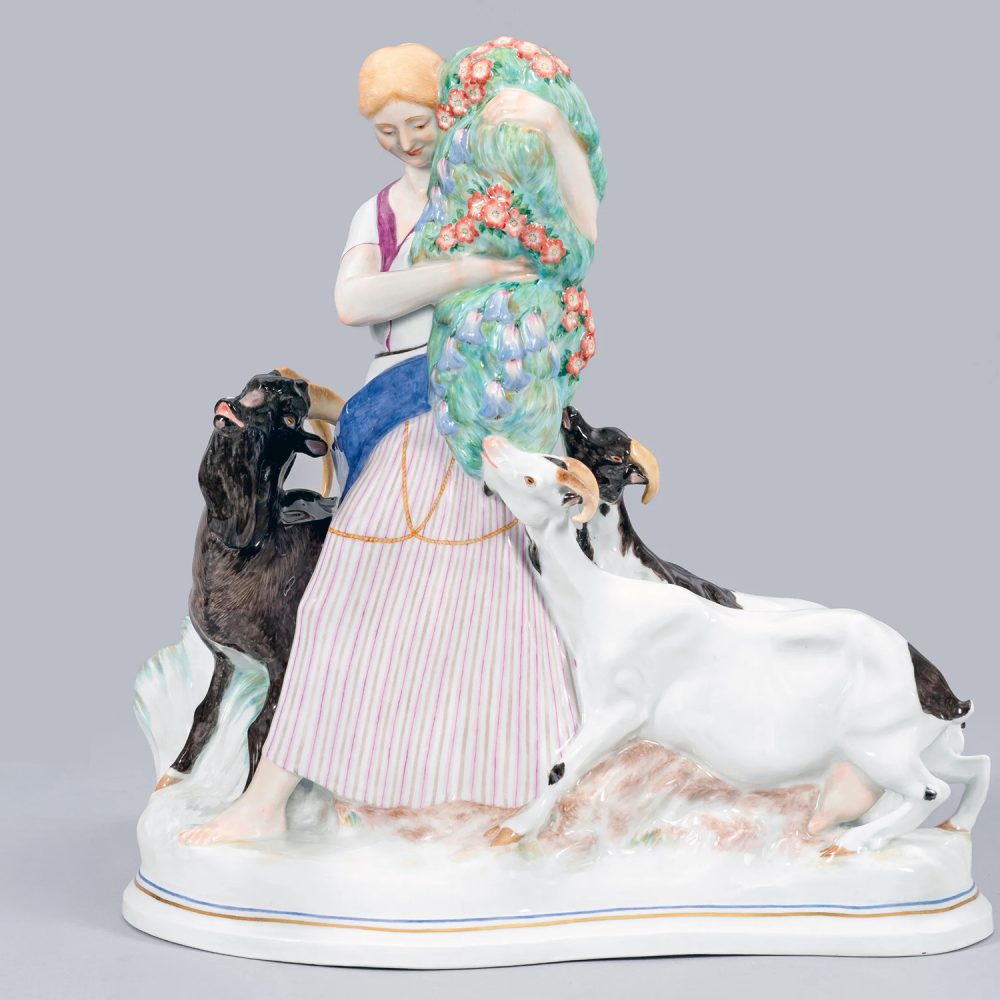 Meissen D260 Girl With Goats