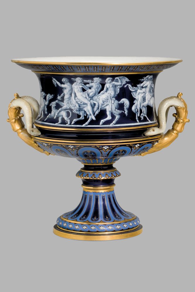 Meissen F191 Vase French Enamel Limoges Mythological Painting