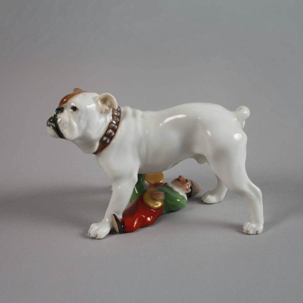 Meissen V127 Figure Of Bulldog With Puppet