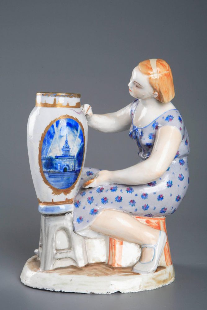 Soviet Porcelain Figure Artist At Work By Kuchkina