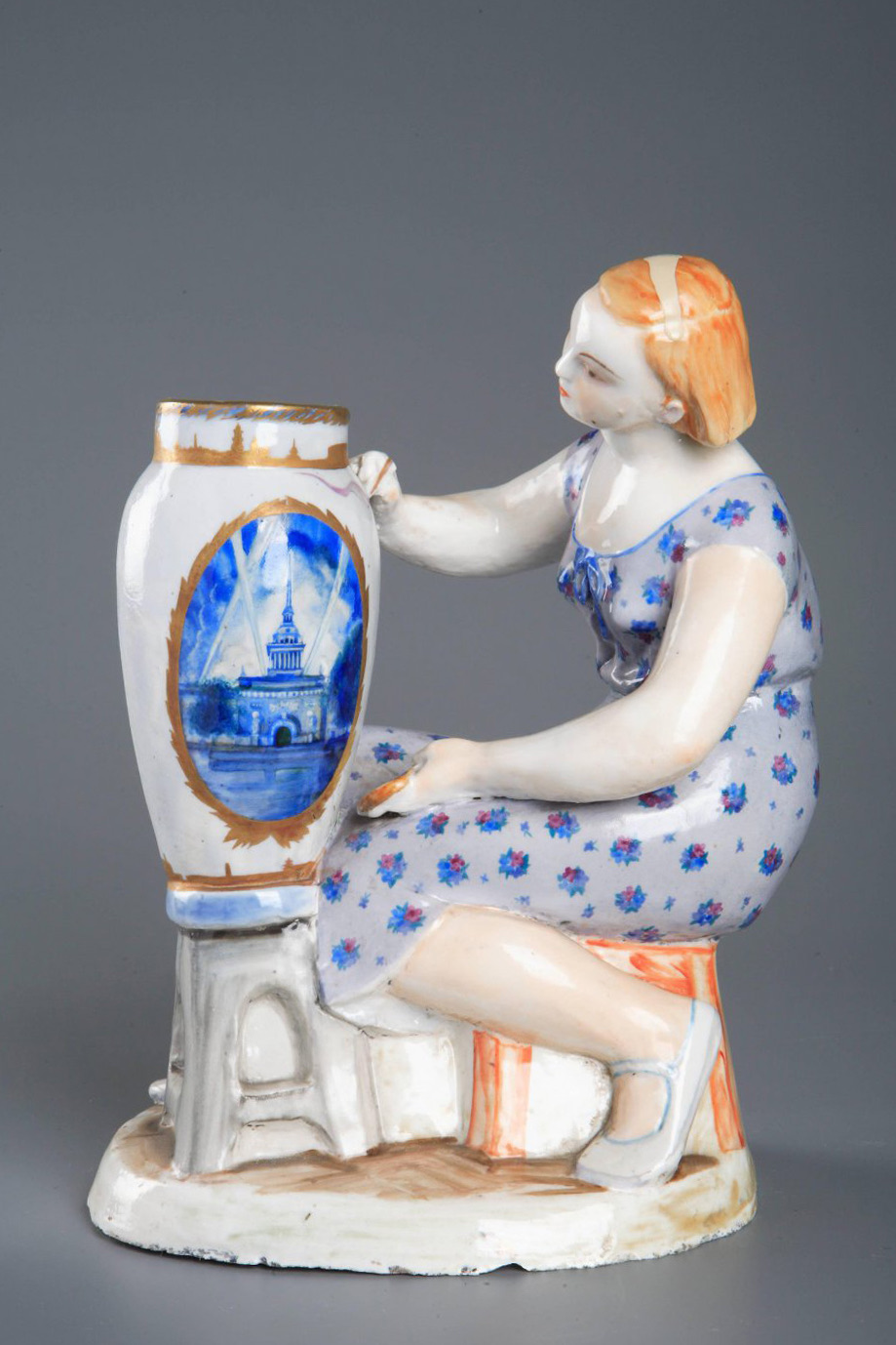 Soviet Porcelain Figure Artist At Work By Kuchkina