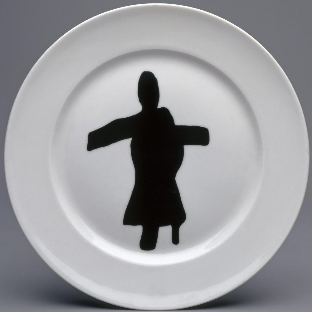 Soviet Porcelain Suprematism Plate Black Figure By Suetin