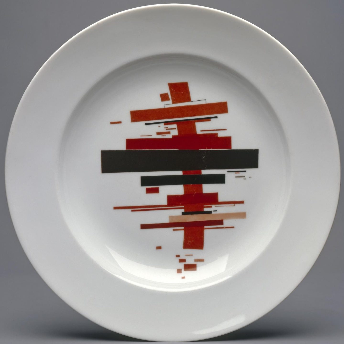 Soviet Porcelain Suprematism Plate Cross Of Red And Black By Suetin