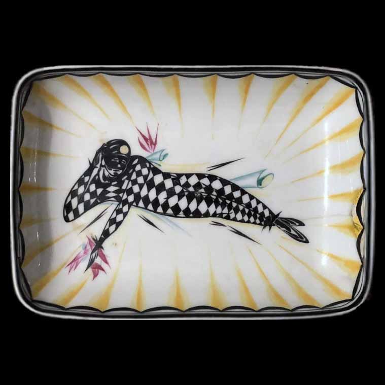 Soviet Porcelain Dish Lotok Harlequin By Gromov
