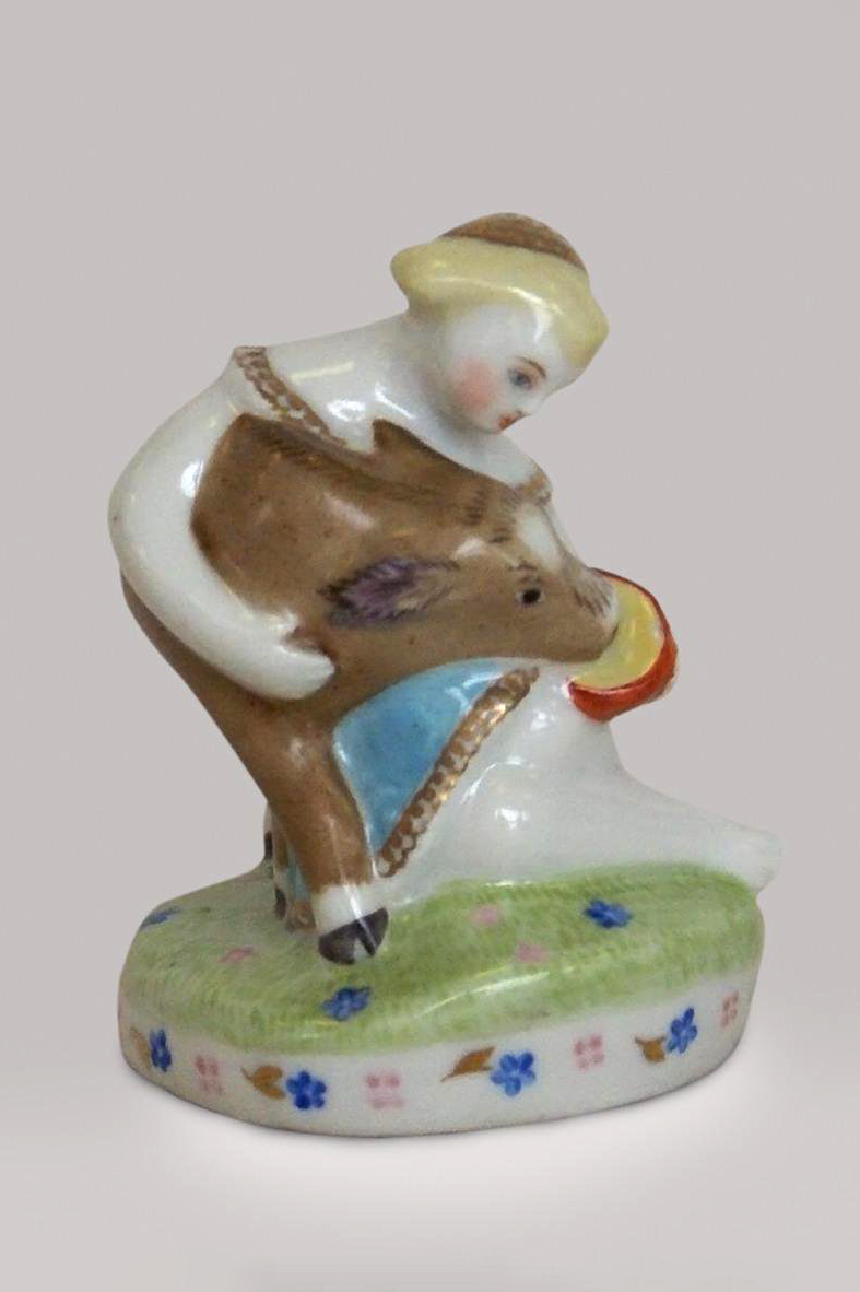 Soviet Porcelain Figure Girl With Cow Cub