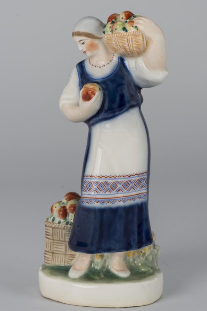 Soviet Porcelain Figure Girl With Fruit By Danko
