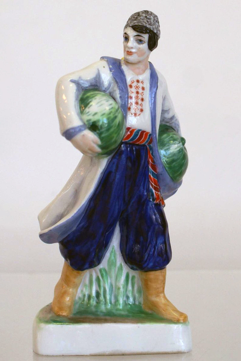 Soviet Porcelain Figure Of Ukrainian Man With Watermelons By Danko