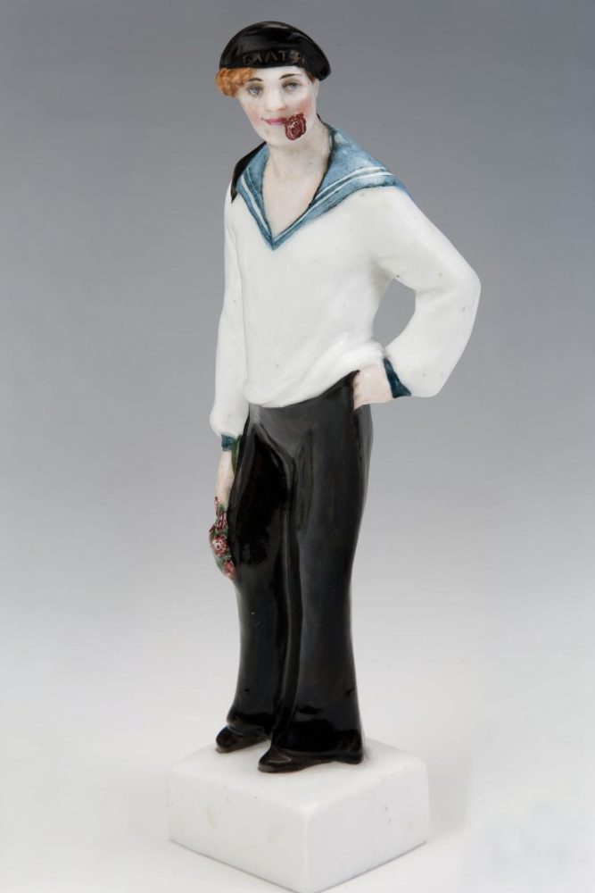 Soviet Propaganda Porcelain Figure Sailor With Flower By Danko