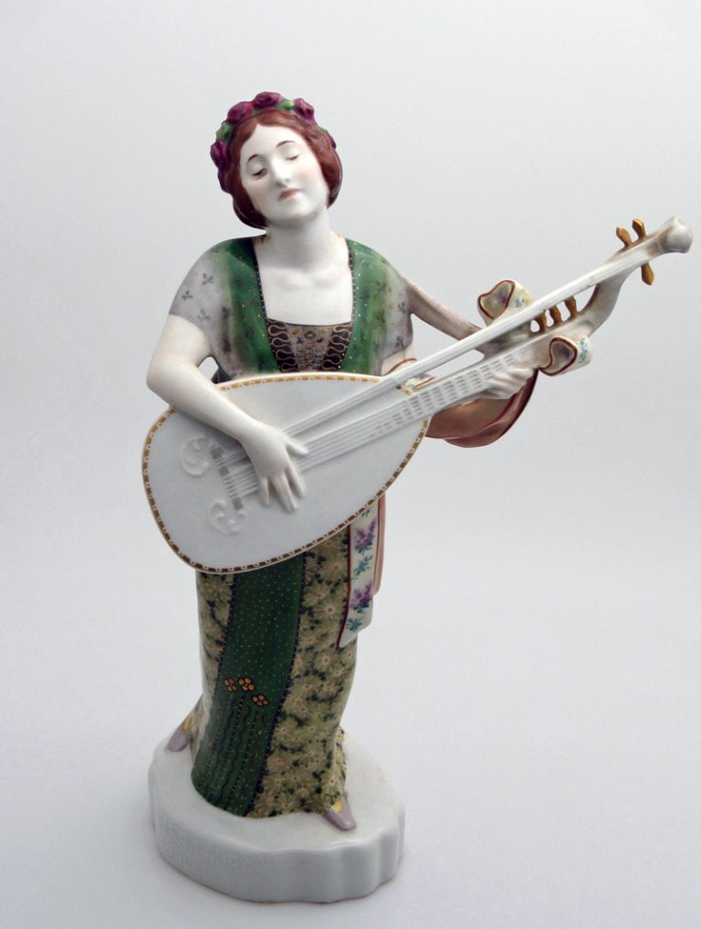 Kpm 10064 Figure Lute Player By Hubatsch