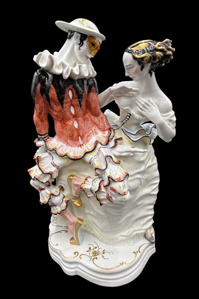 Kpm 11388 Figural Group Pierrot Und Columbine By Hermann Hubatsch
