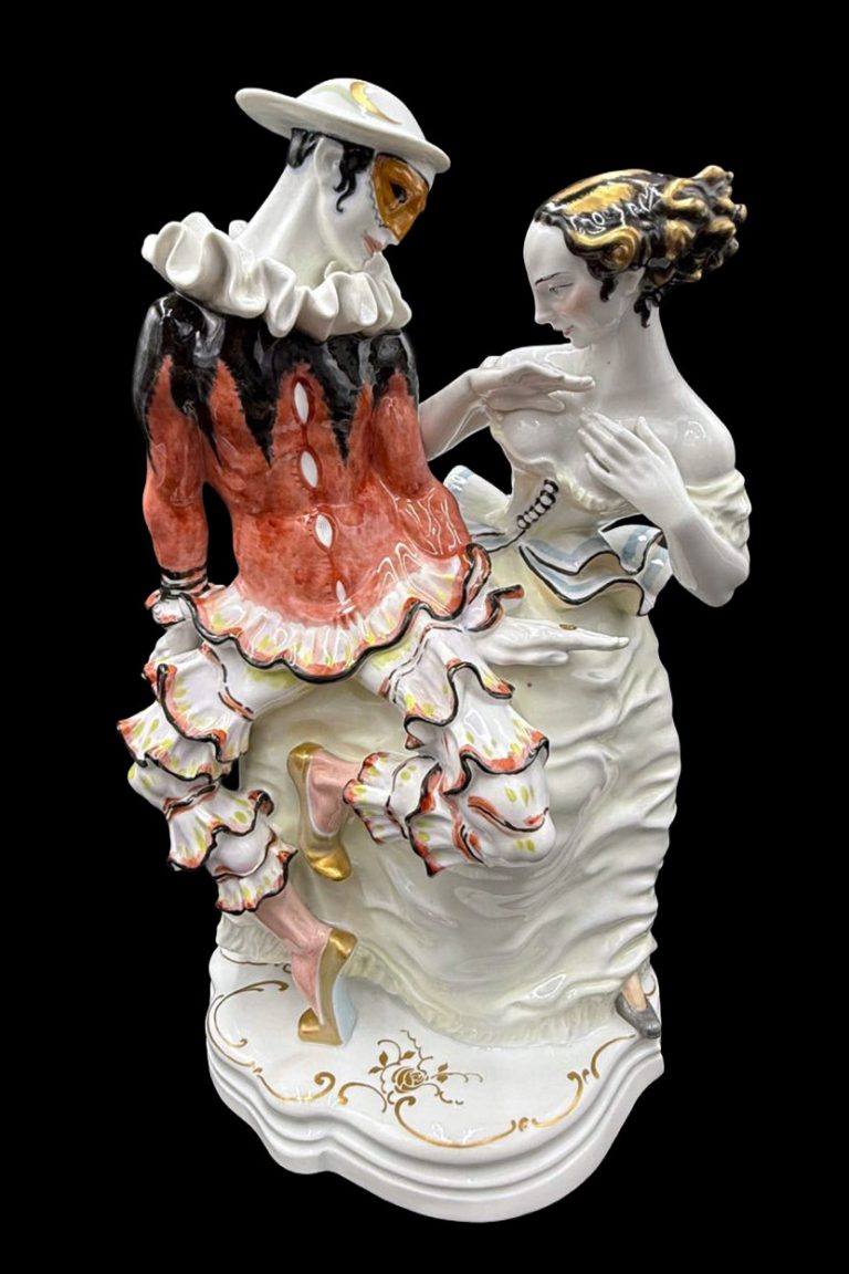 Kpm 11388 Figural Group Pierrot Und Columbine By Hermann Hubatsch