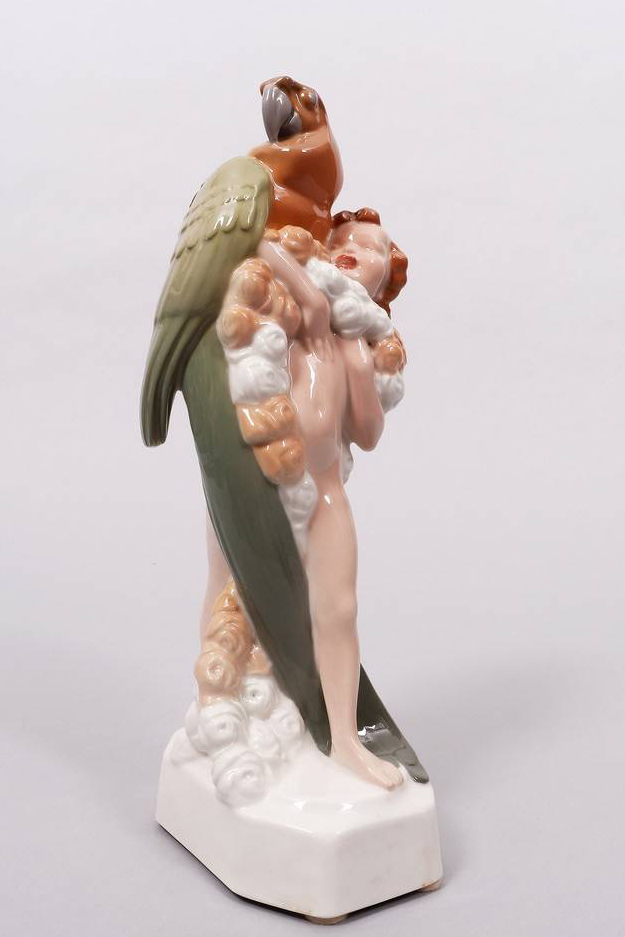 Kpm 9249 Figure Faun With Parrot
