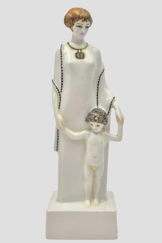 Kpm Figure Mother And Child By Eduard Klablena