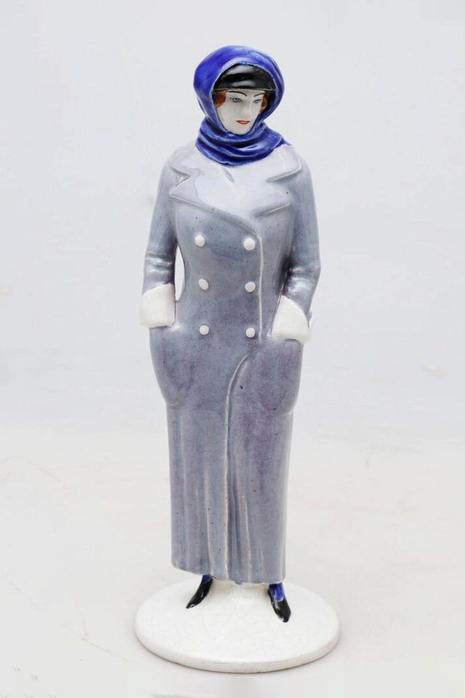 Langenzersdorf 95 Figure Lady In Winter Clothes By Eduard Klablena Model 789 Ek 95