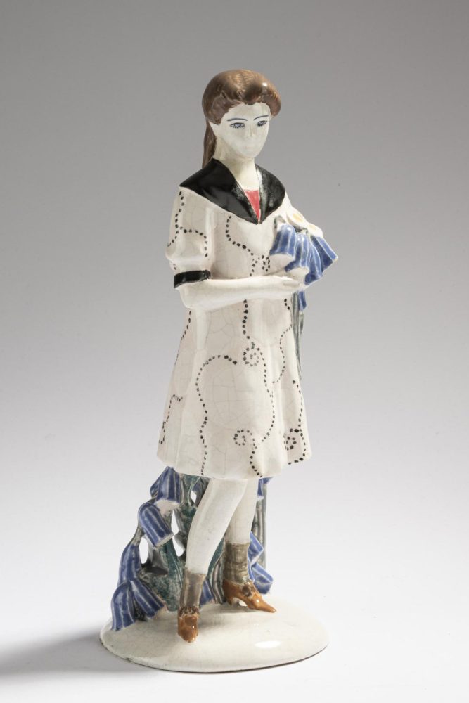 Langenzersdorf Figure Girl With Bluebells By Eduard Klablena 008