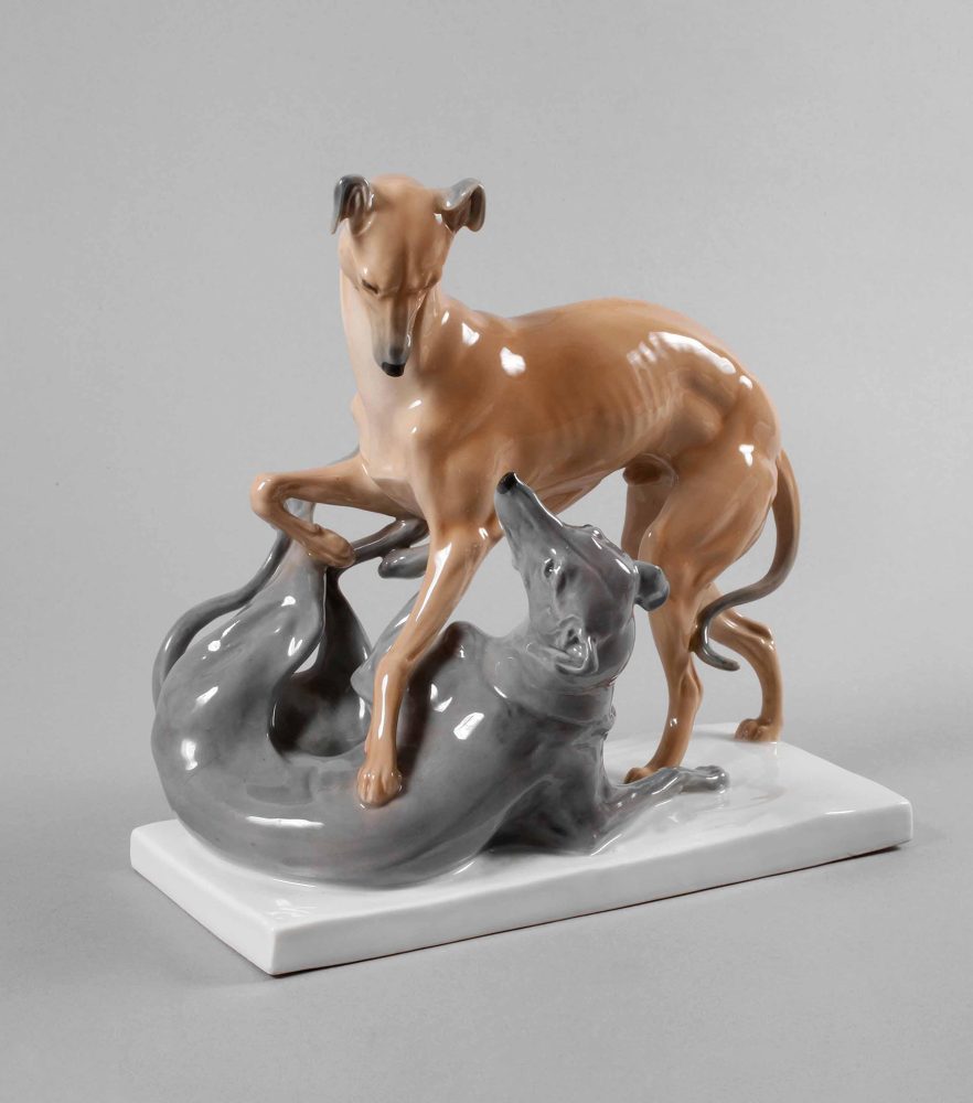 Meissen A236 Italian Greyhounds By Otto Pilz