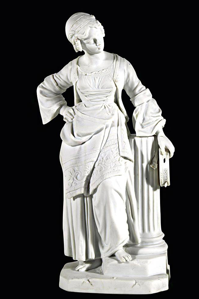 Russian Imperial Porcelain Factory Figural Girl With Tambourine By Spiess