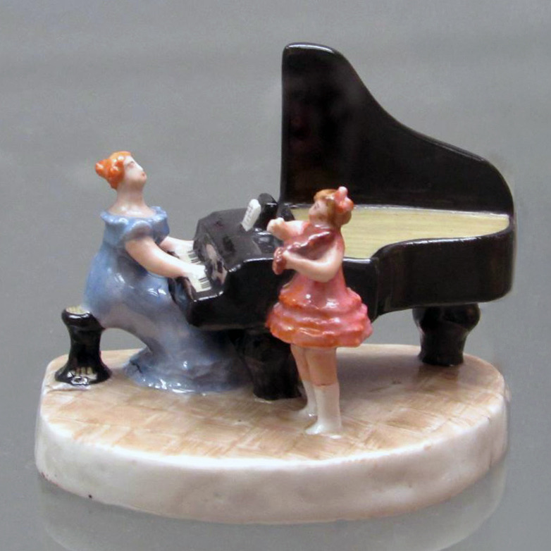 Soviet Porcelain Figural Group "At The Piano" By Kuchkina