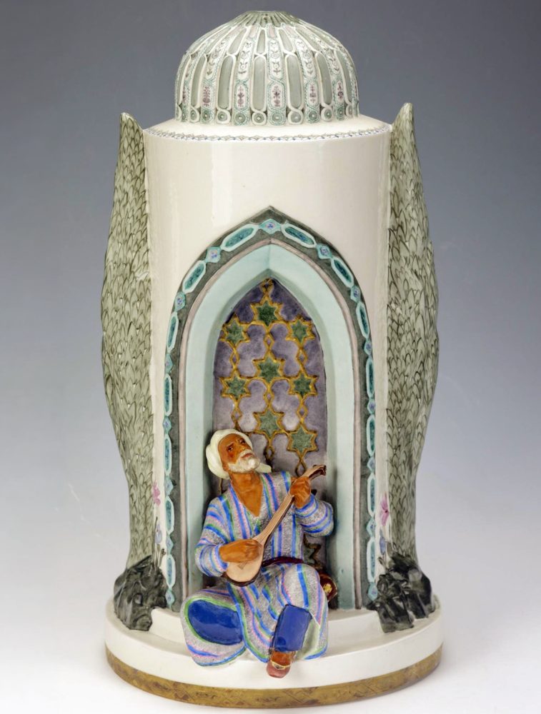Soviet Porcelain Figural Lamp Lamp Uzbek Folk Singers From Stalin Constitution Set