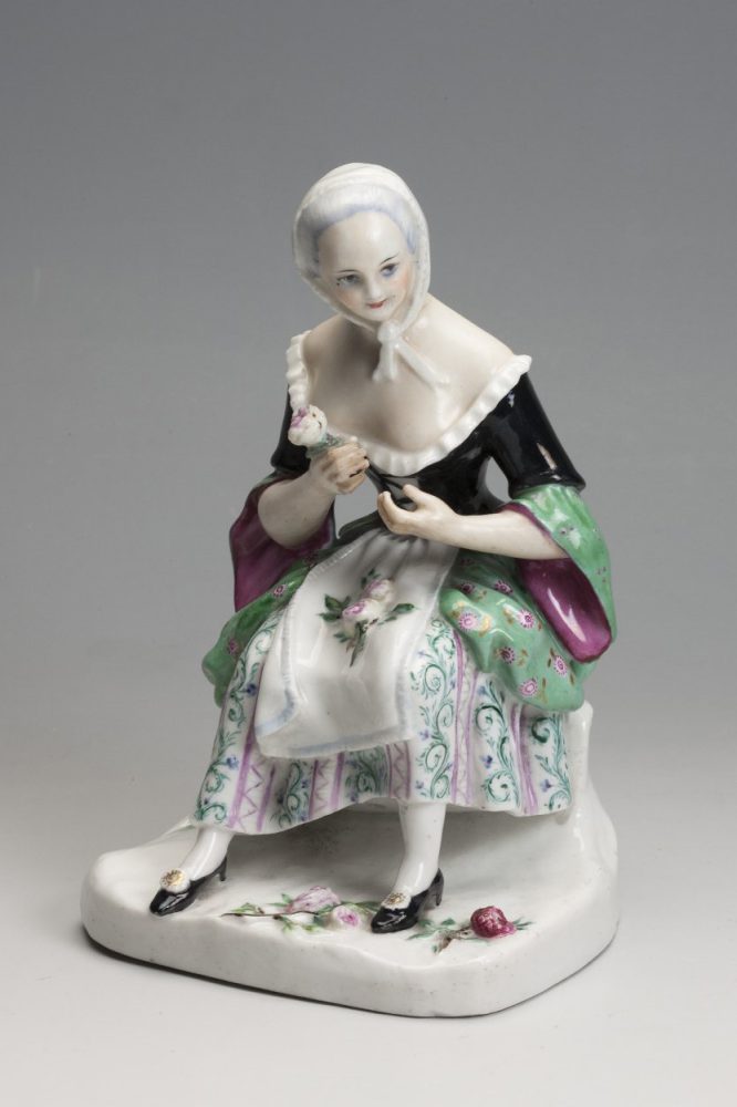 Soviet Porcelain Figure Girl With Flowers