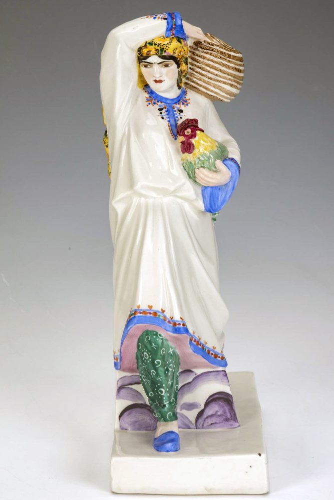 Soviet Porcelain Figure Kyrgyz Woman With Hen By Manuilova