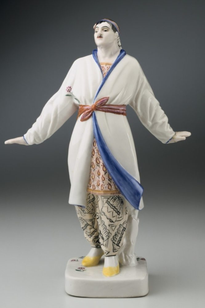 Soviet Porcelain Figure Uzbek Man Dancer By Manuilova