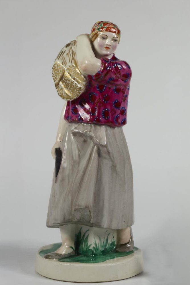 Soviet Porcelain Figure Woman With Wheat