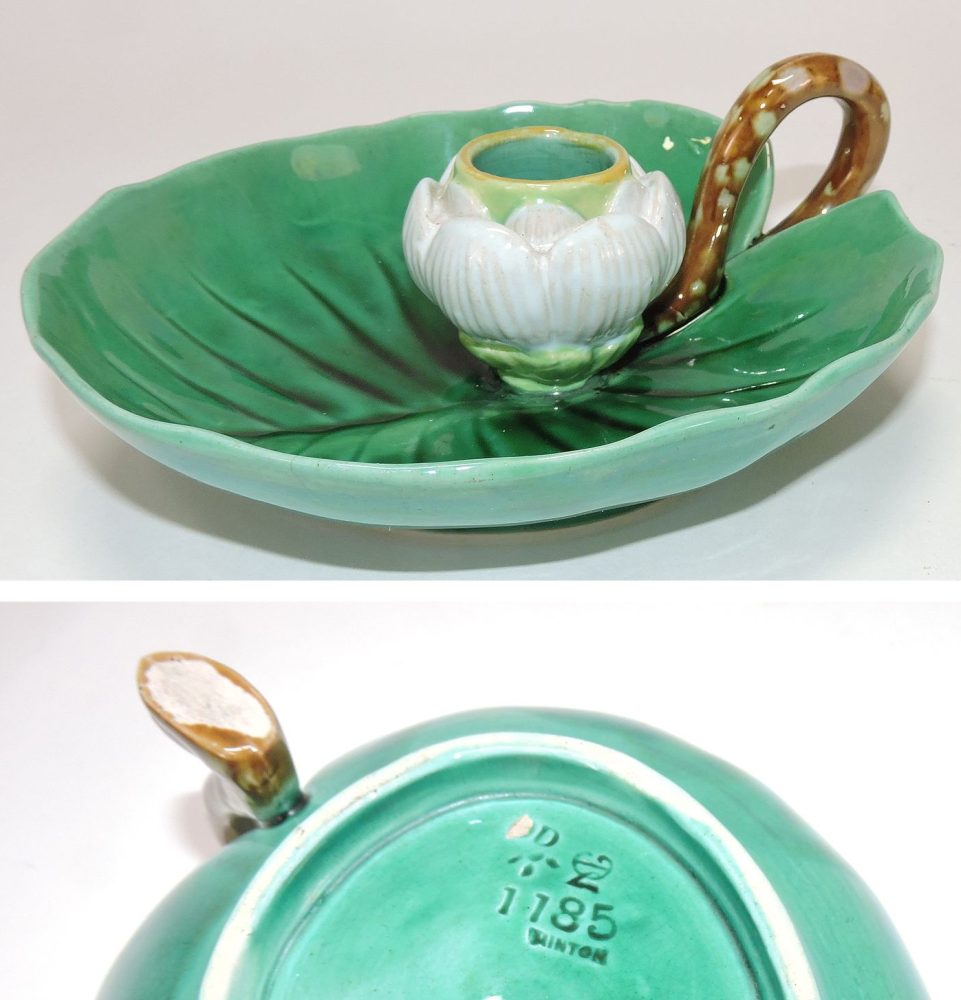Minton 1185 Majolica Chamber Stick