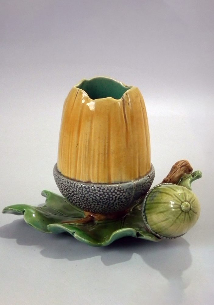 Minton 1226 Majolica Acorn Vase