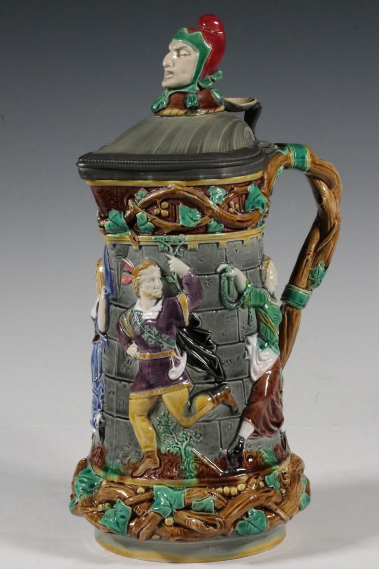 Minton 1231 Majolica Tower Jug