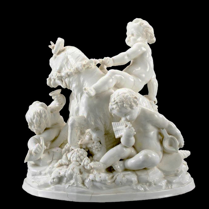 Minton 258 Figural Group Children With Goat