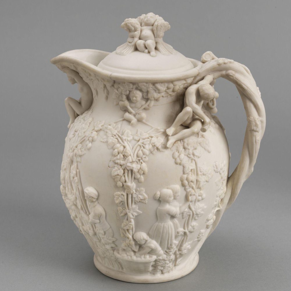 Minton 320 Parian Hop Jug With Figures