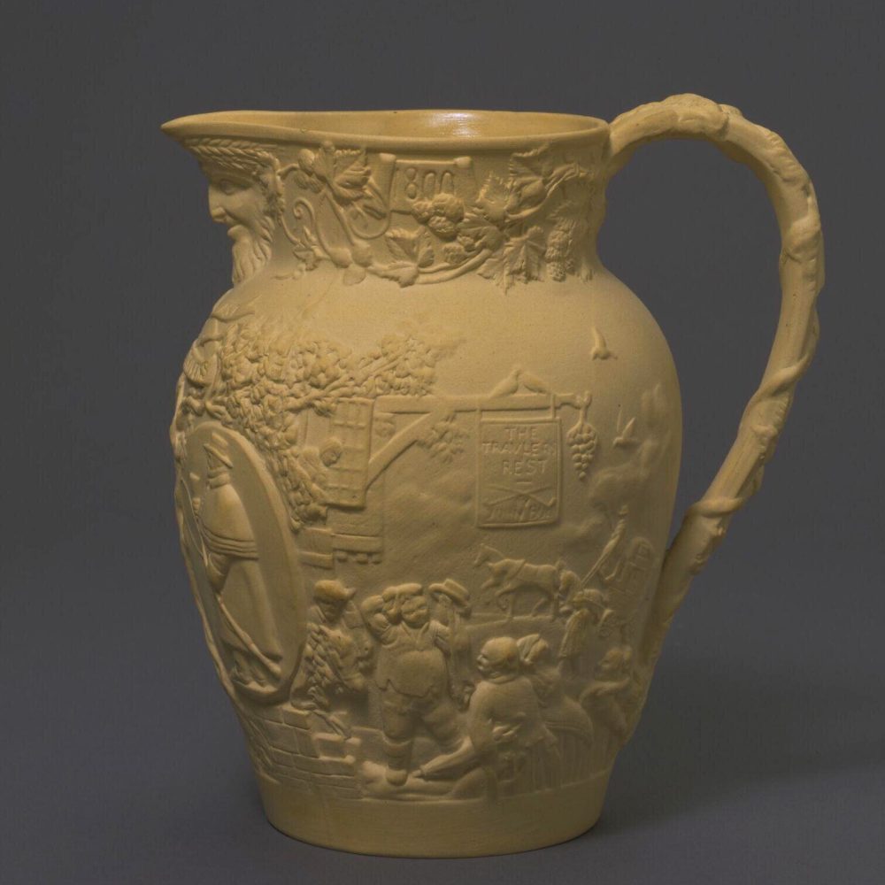 Minton 335 The Two Drivers Jug Pale Buff