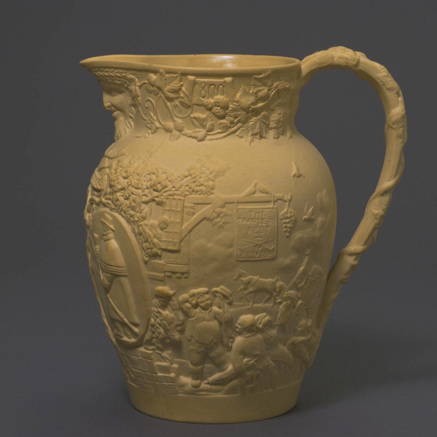 Minton 335 The Two Drivers Jug Pale Buff