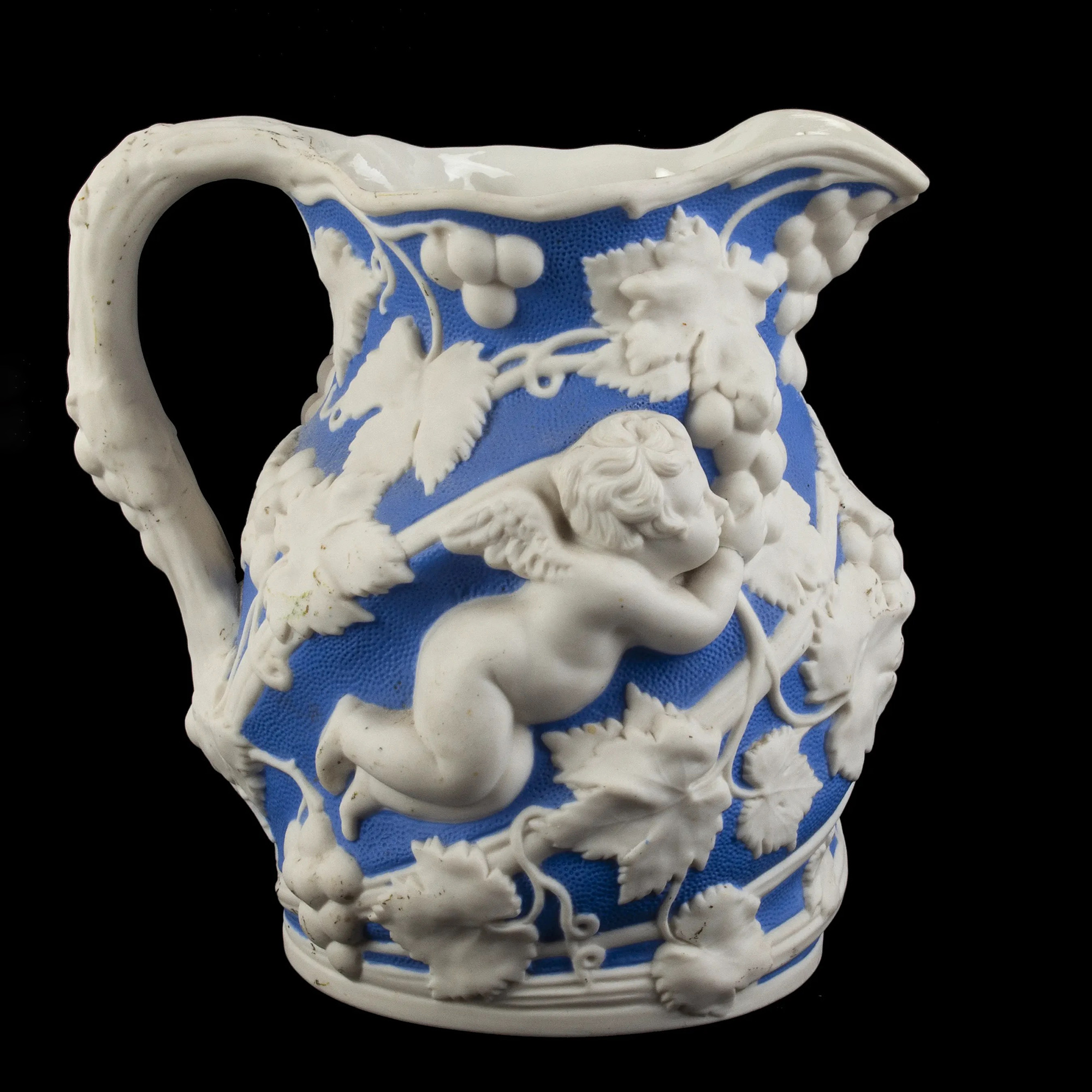 Minton 476 Parian Jug With Cupid Relief