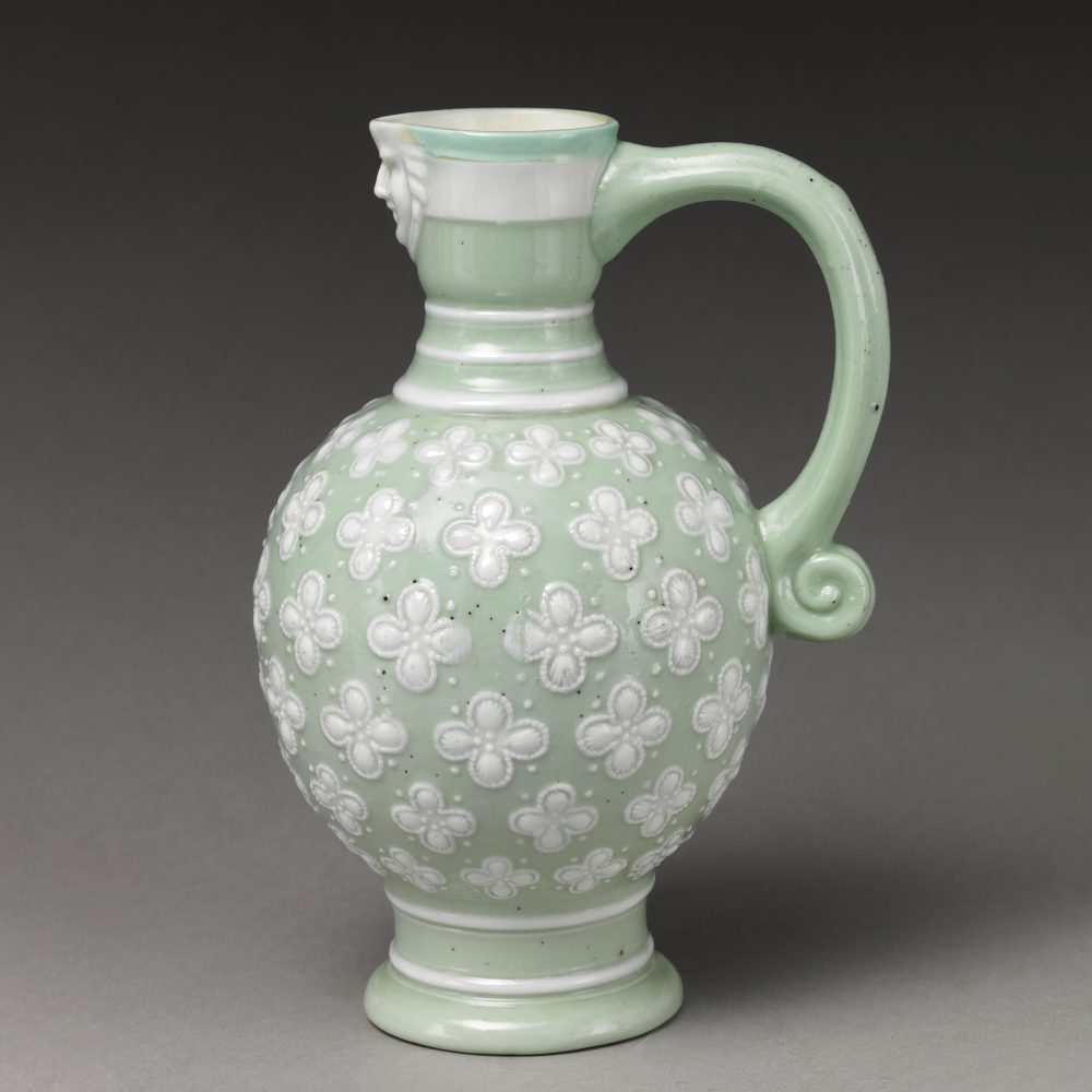 Minton 604 Celadon Pitcher With Mask Spout