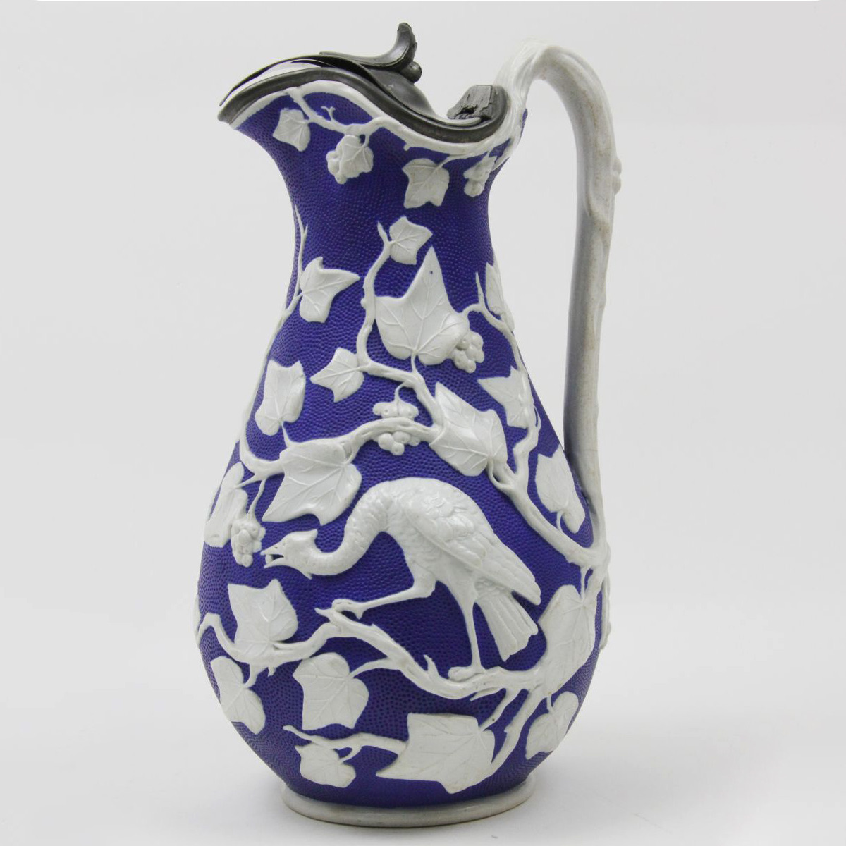 Minton 413 Bird And Ivy Jug Dark Blue