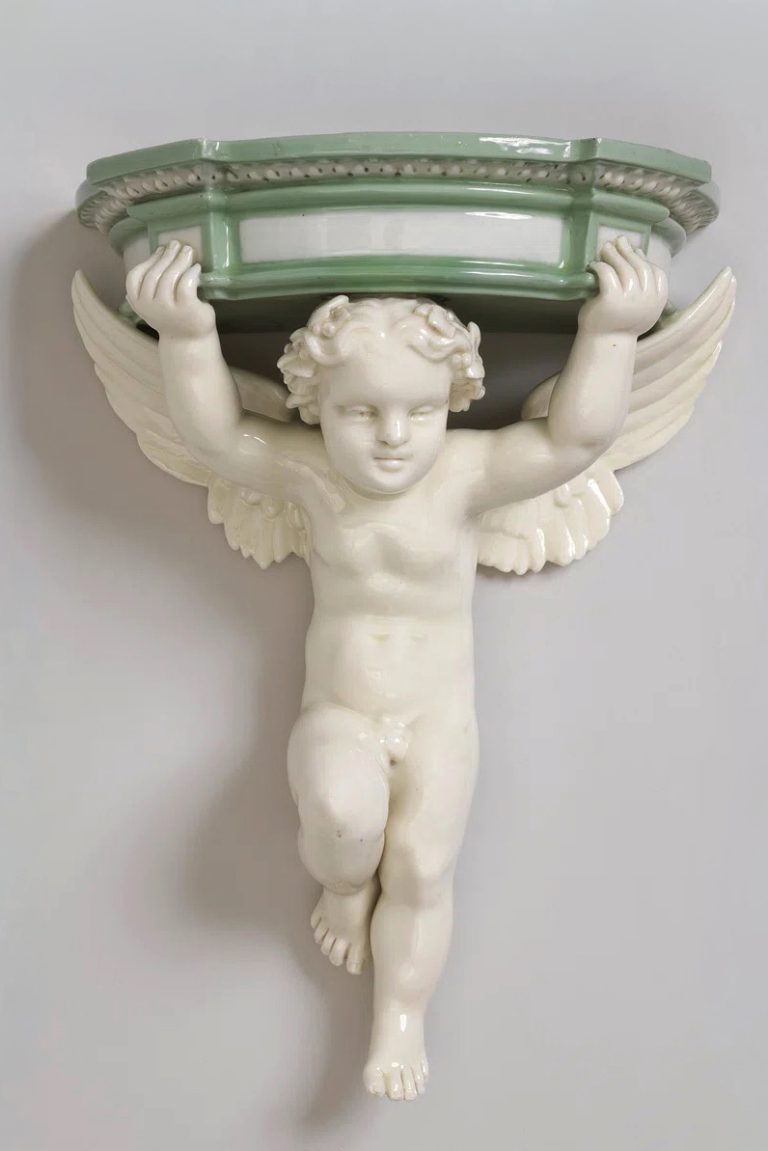 Minton 1170 Celadon Wall Bracket With Cupid