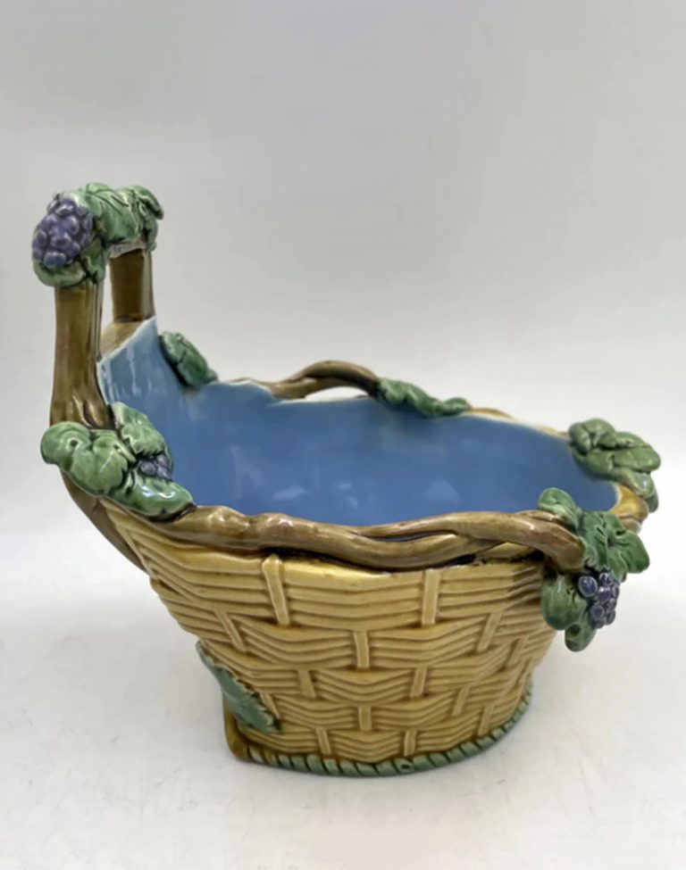 Minton 1172 Majolica Grape Basket
