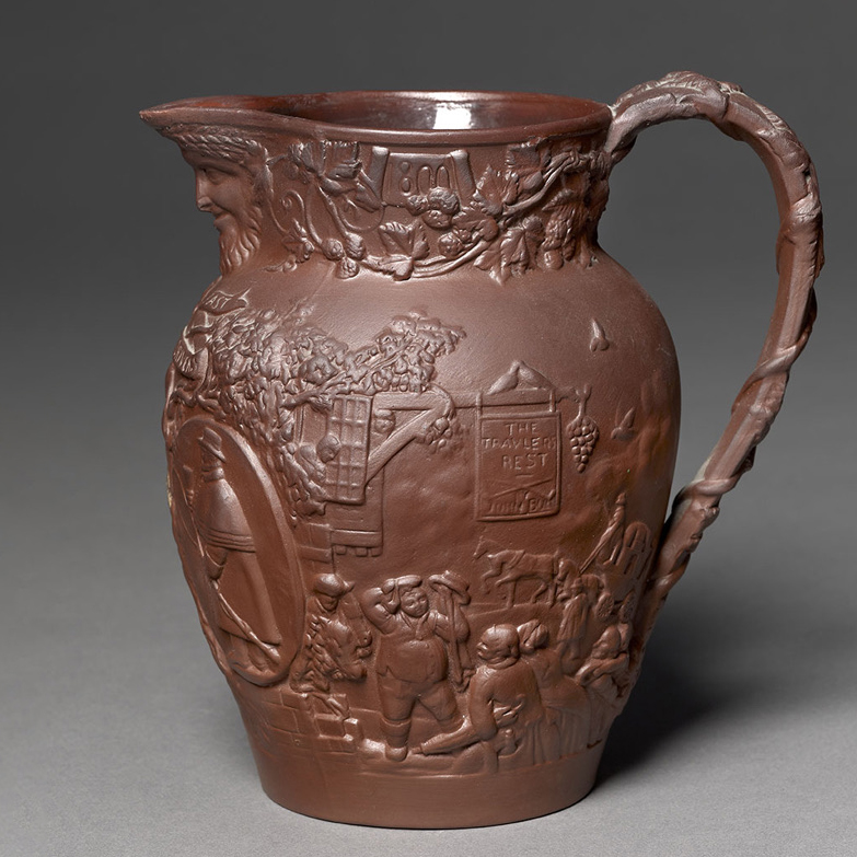 Minton 336 The Two Drivers Past Present Jug In Reddish Brown
