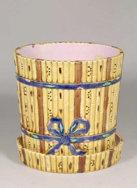 Minton 480 Majolica Bamboo Jardiniere