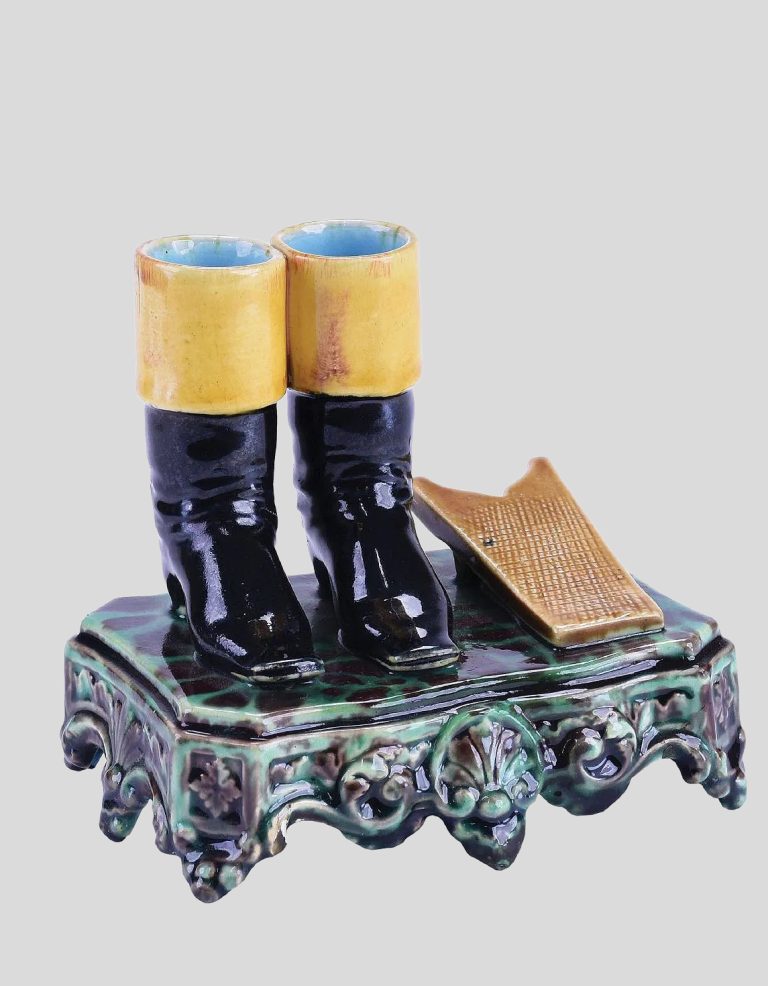 Minton 498 Majolica Boots Match Holder