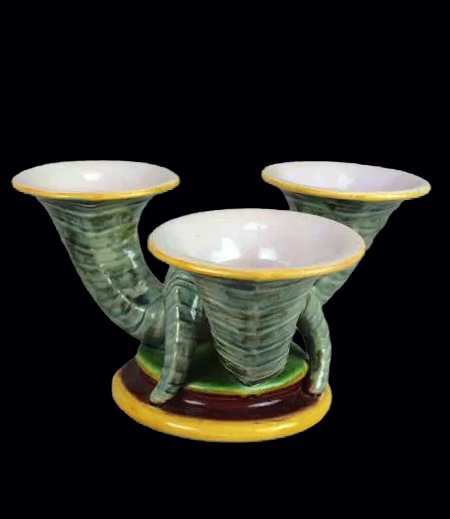 Minton 970 Majolica Tripple Vase