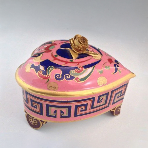 Minton Cloisonne Style Heart Shaped Box