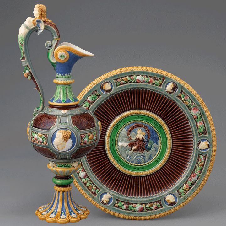 Minton Majolica Crystal Palca Union Ewer