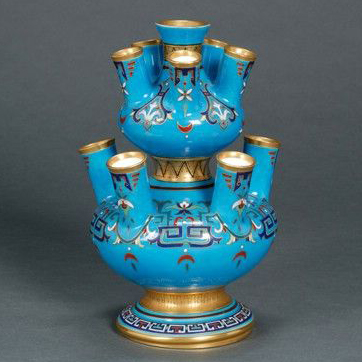 Minton Cloisonné Style Tulip Vase By Christopher Dresser