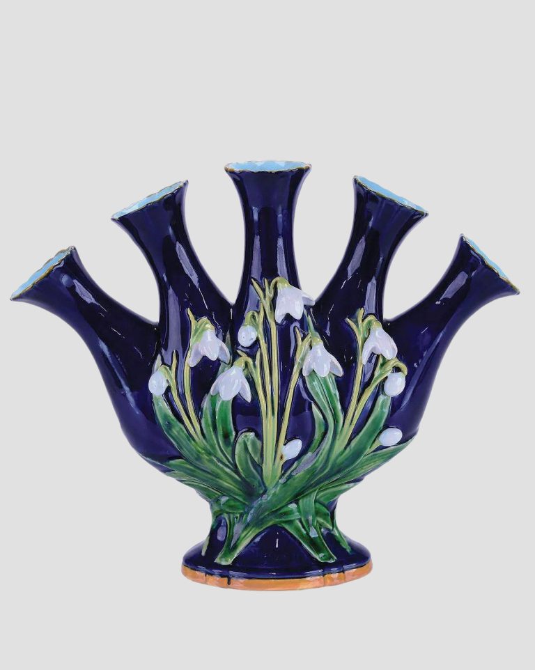 Minton 1266 Tulipiere Majolica Snowdrops Flower Holder